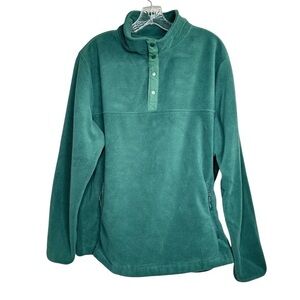 Telluride Clothing Company Green Fleece Quarter Button Pullover Size XL